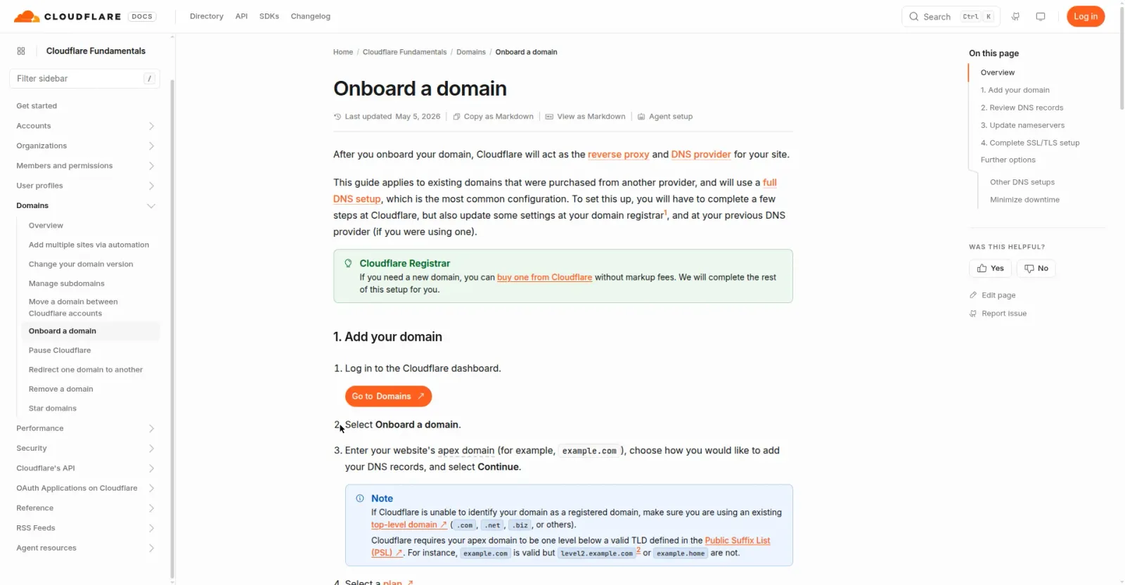 Cloudflare 官方接入文档：添加站点的四步流程