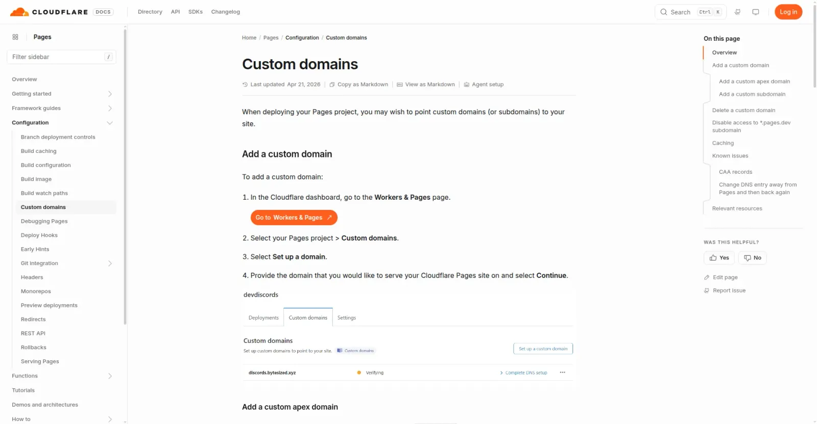 Cloudflare Pages 绑定自定义域名官方步骤