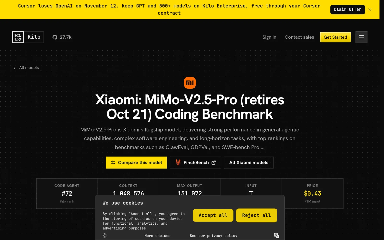 第三方实测：mimo-v2.5-pro 的 agent 任务 benchmark 分数